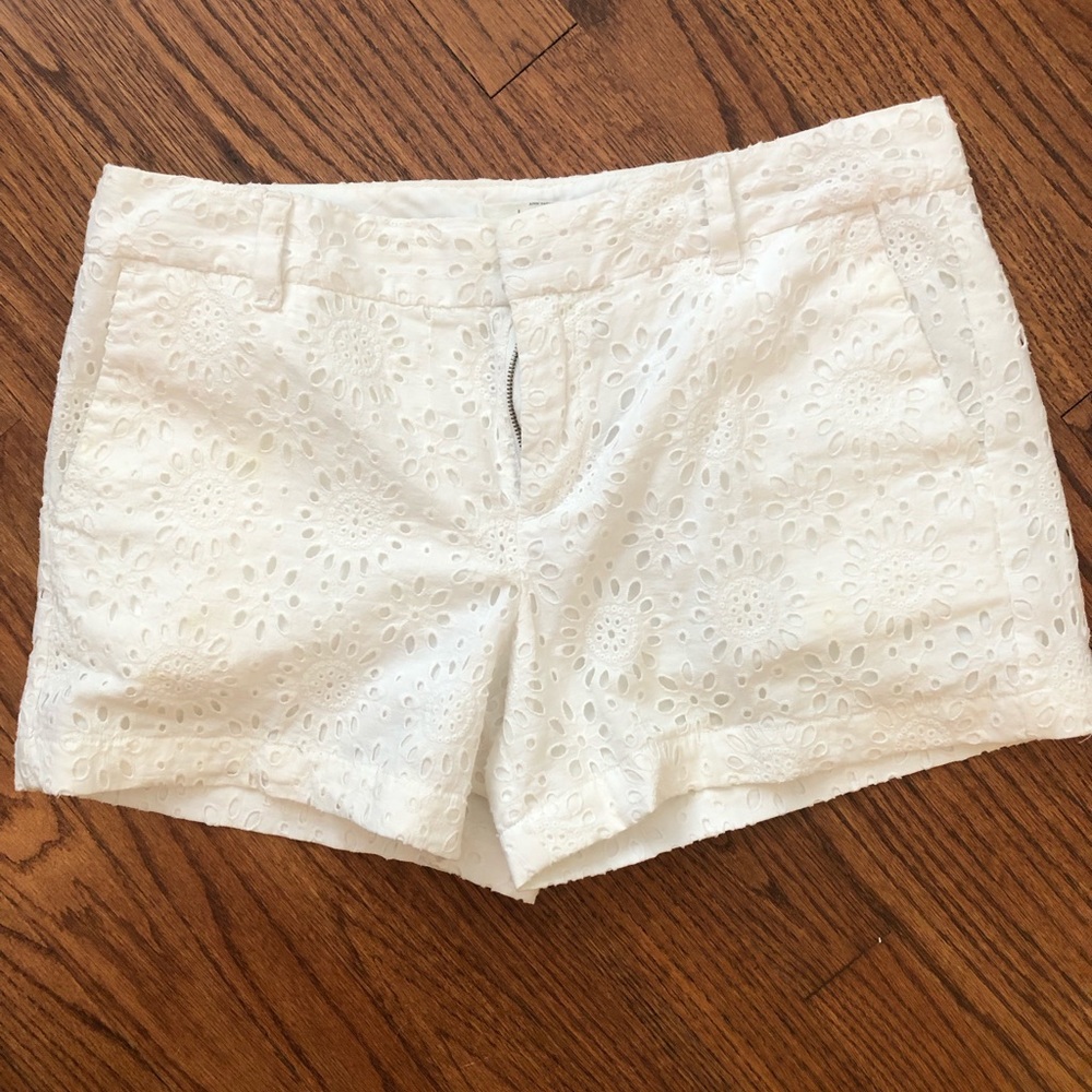 Ann Taylor LOFT white eyelet shorts